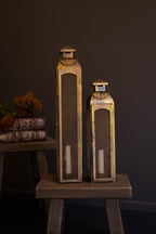 Sm Antique Brass Taper Candle Lanterns