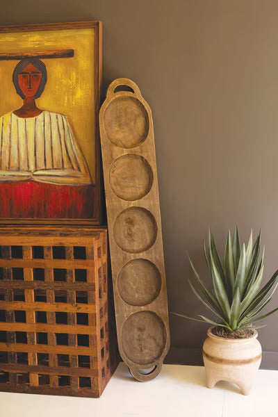 Dark Brown Oval Serving Tray