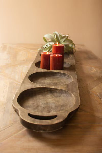 Dark Brown Oval Serving Tray