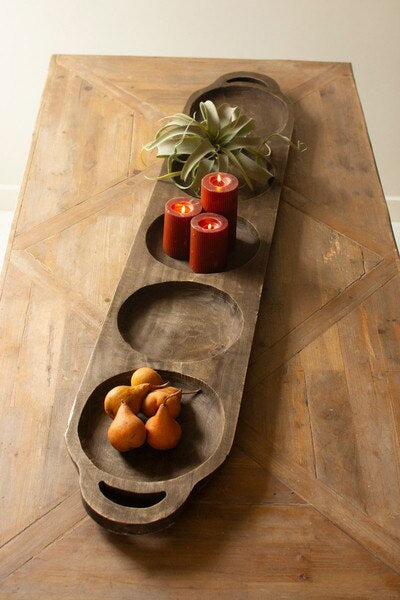 Dark Brown Oval Serving Tray
