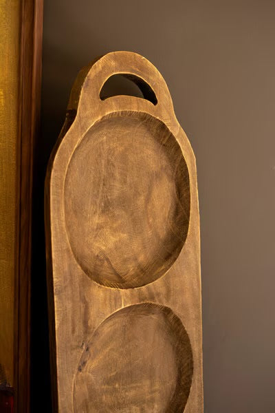 Dark Brown Oval Serving Tray