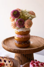 Etched Wood Serving Stand Lg