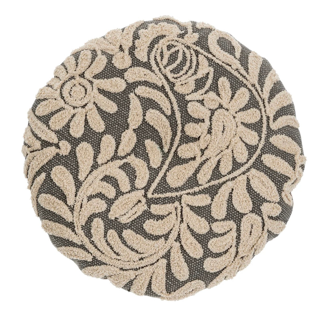Wildflower Round Pillow Grey