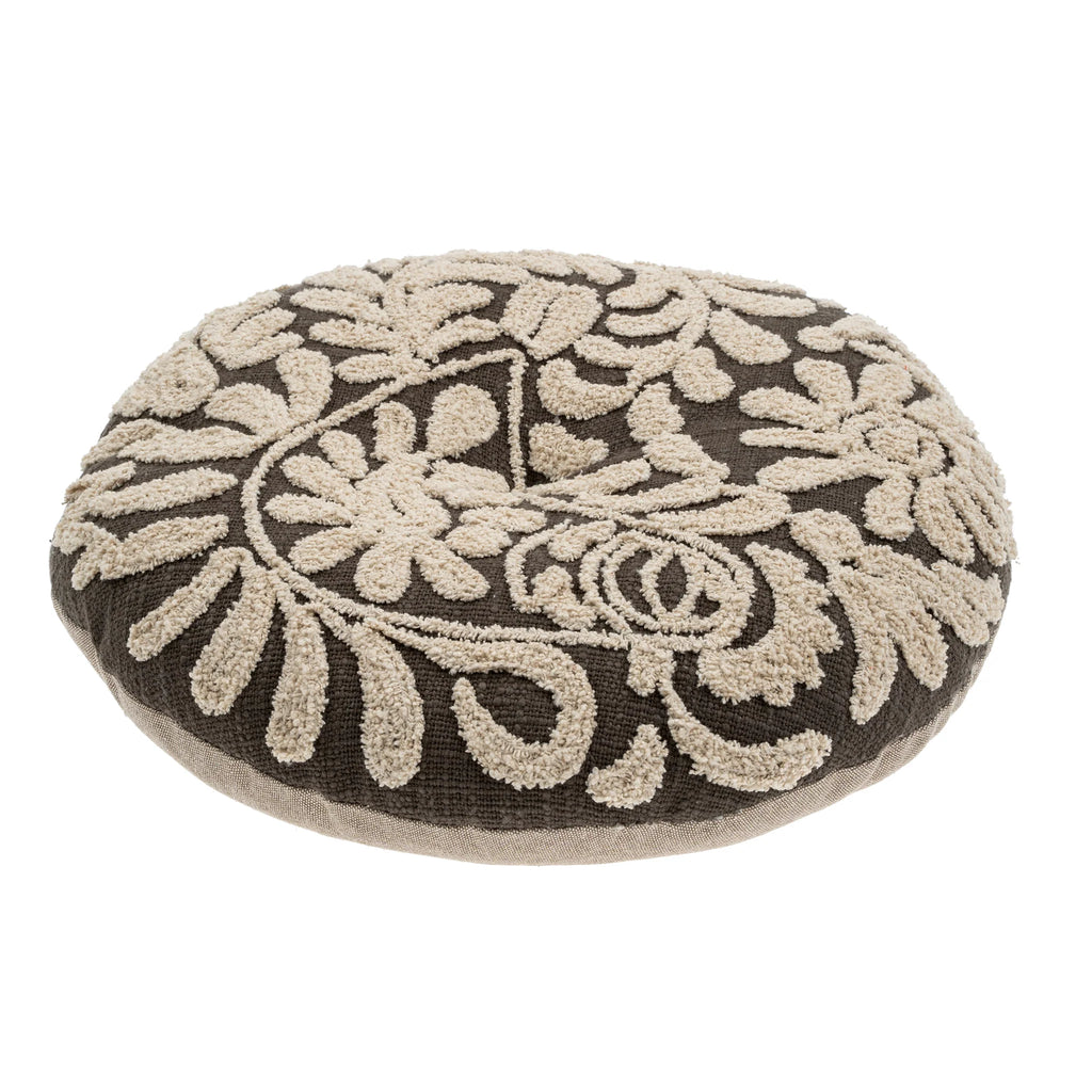 Wildflower Round Pillow Charcoal
