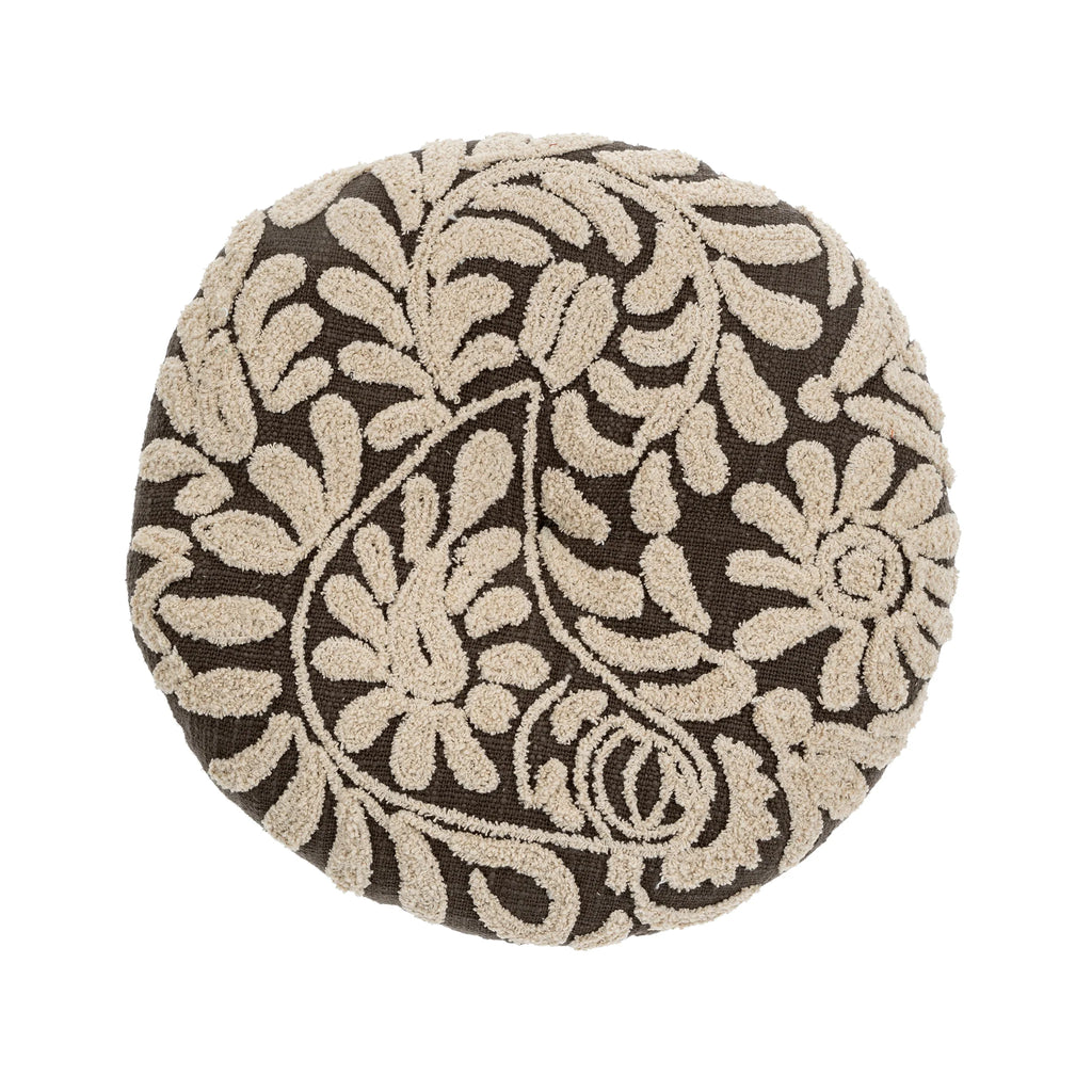 Wildflower Round Pillow Charcoal