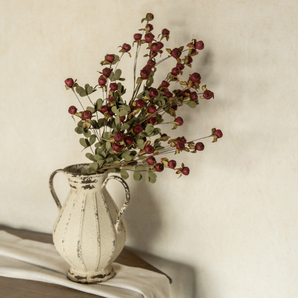 32" Burgundy Floral Pod Spray