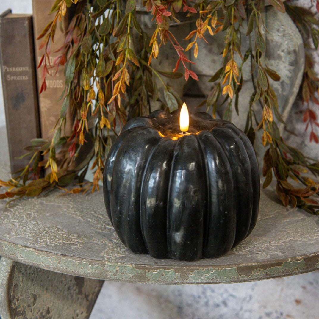 4.5" Black Pumpkin Candle
