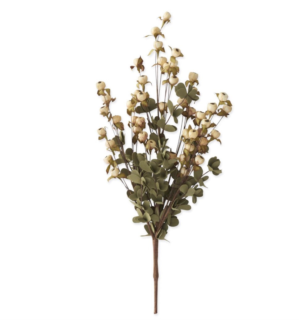 23" Cream Pod Bush w/ Eva Foliage