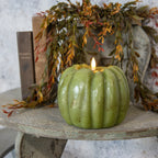 4.5" Green 3D Flame Pumpkin Candle