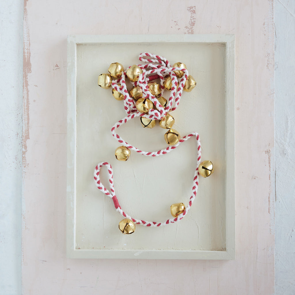 Jingle Bell Garland w/ Red and White Cord