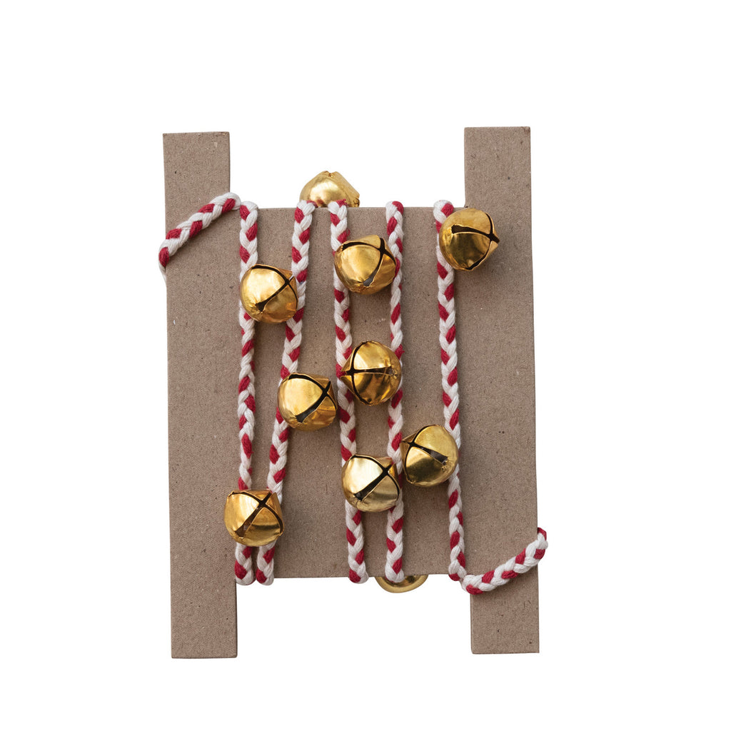 Jingle Bell Garland w/ Red and White Cord