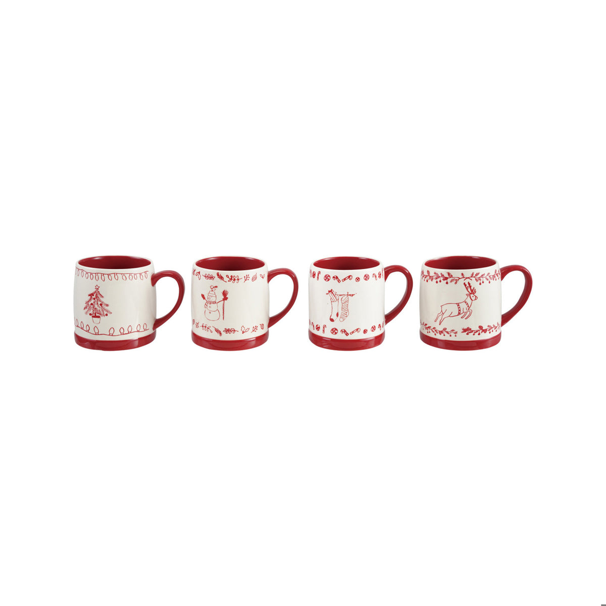 18oz Holiday Hand Painted Stoneware Mug