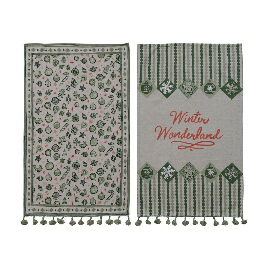 Tea Towel W/ Holiday Pattern