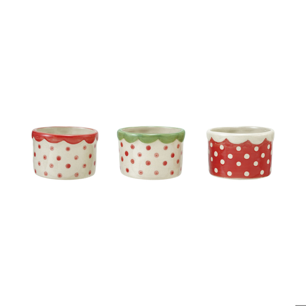 Stoneware Container w/ Polka Dot