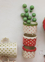 Stoneware Container w/ Polka Dot