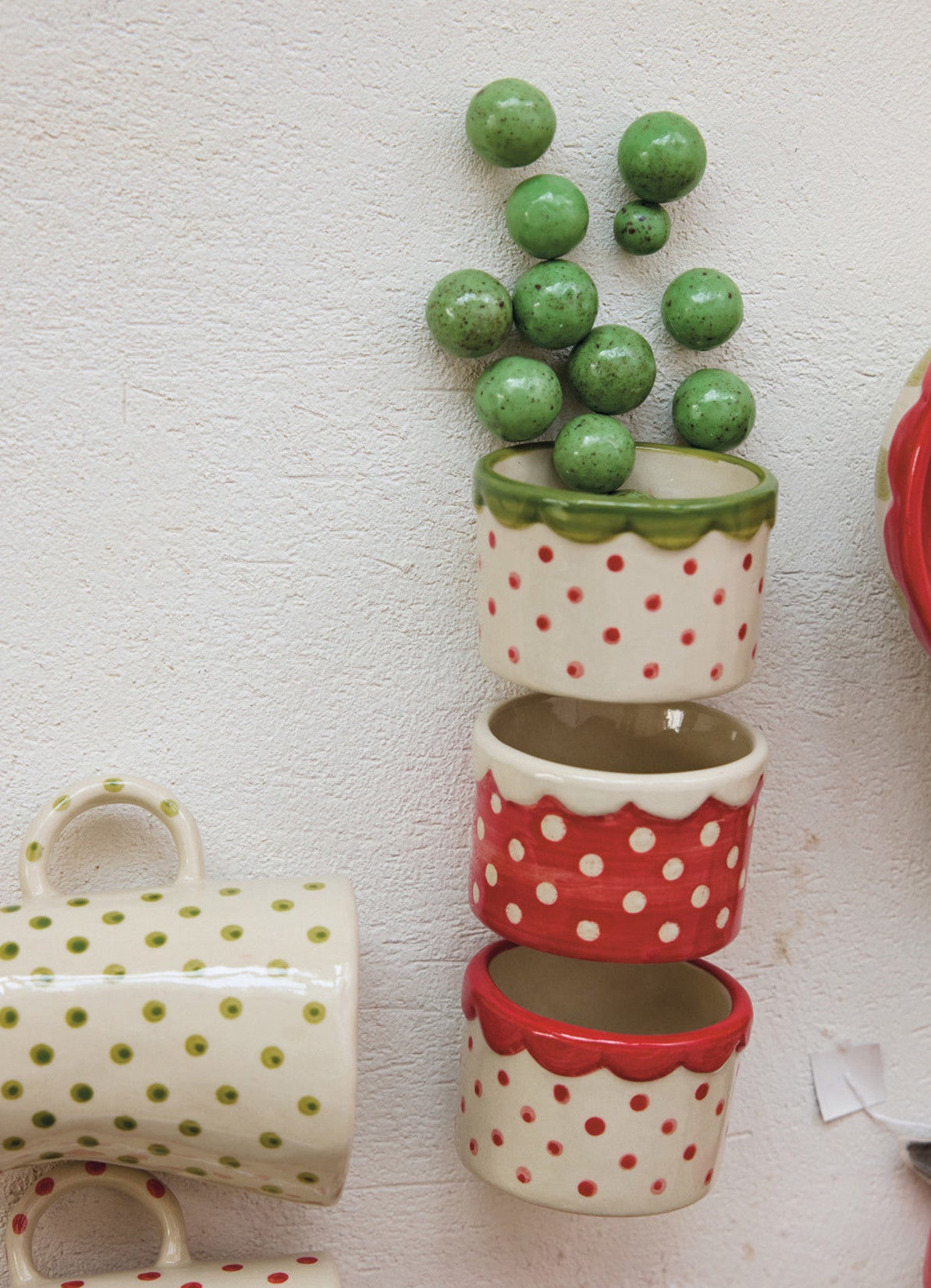 Stoneware Container w/ Polka Dot