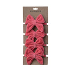 Velvet Bow Napkin Ring - Pink