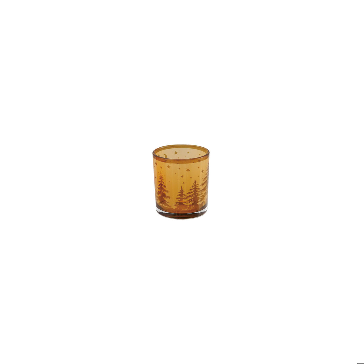 Sm Tealight Votive Holder w/ Deer & Trees