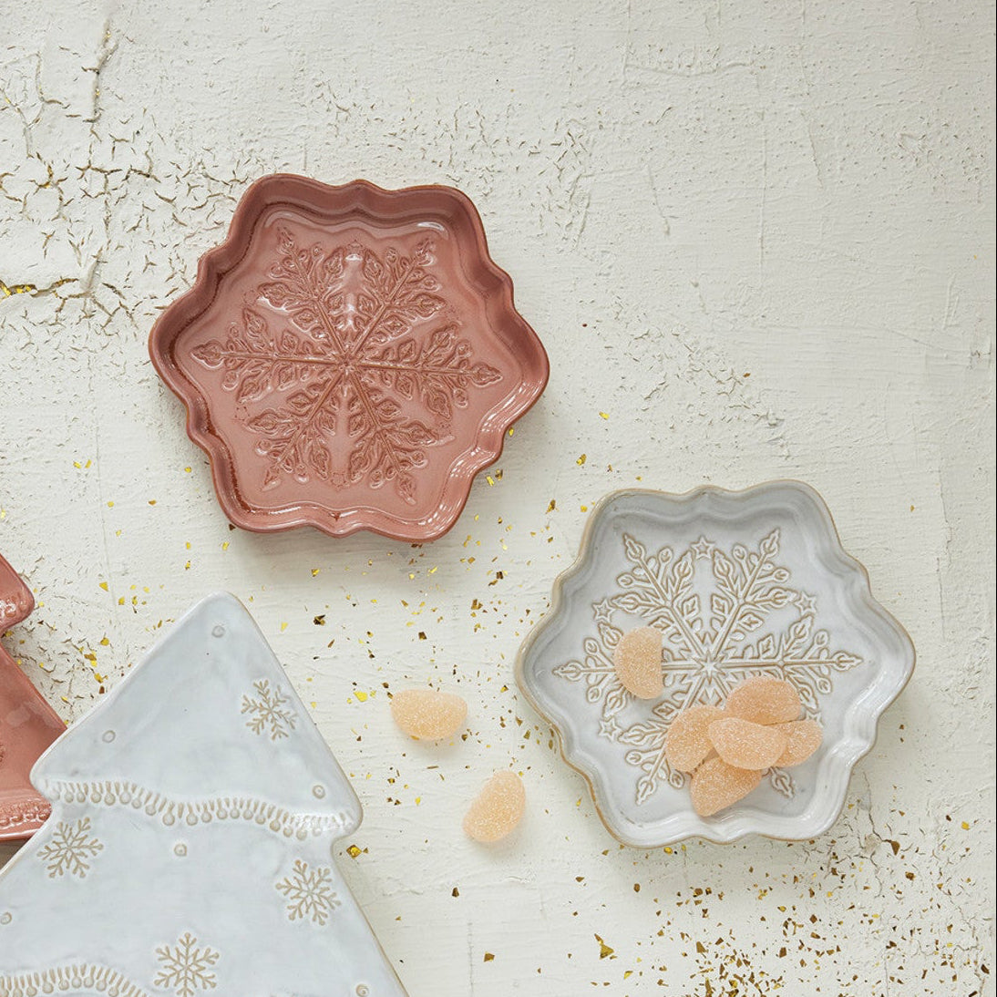 Stoneware Snowflake Shaped Plate
