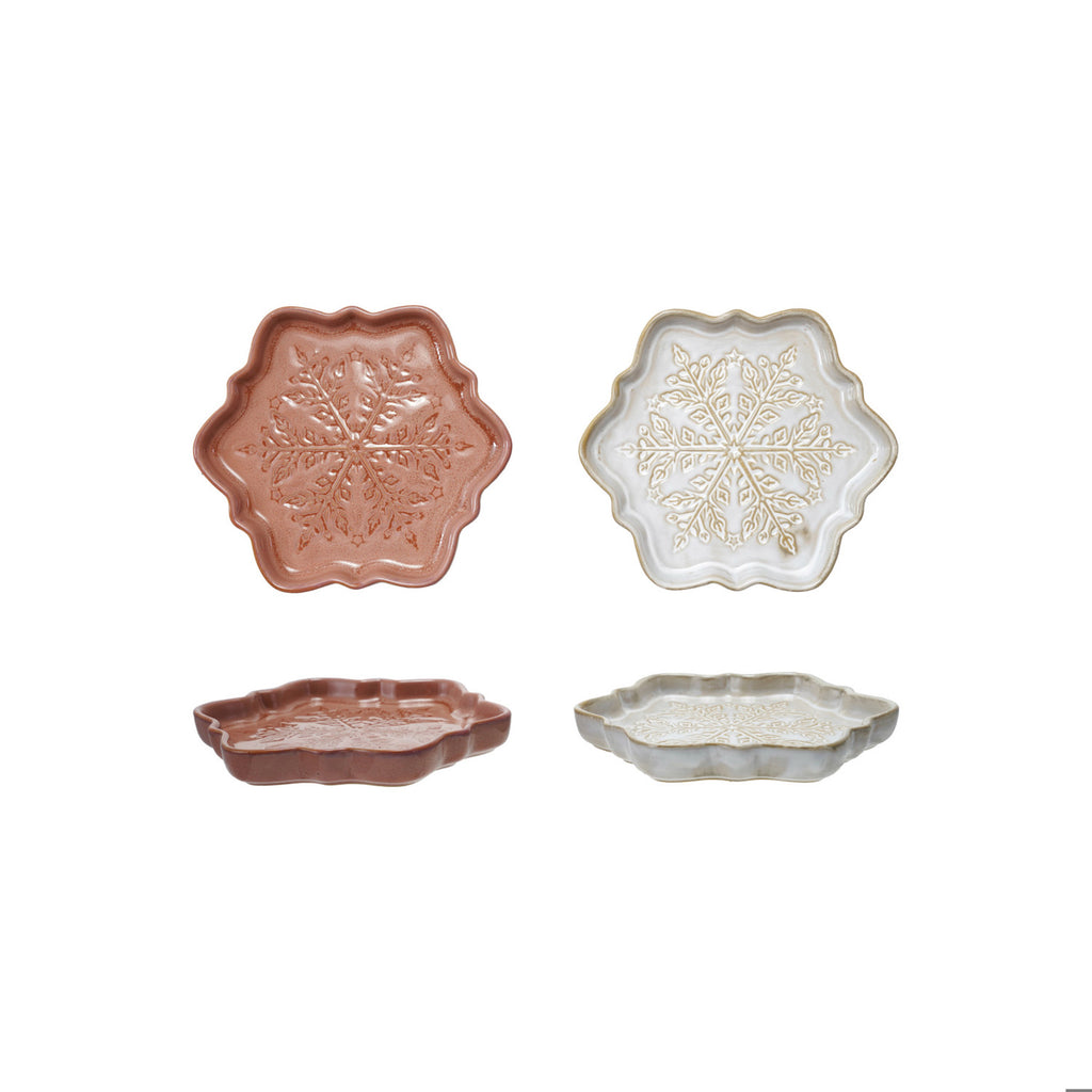 Stoneware Snowflake Shaped Plate