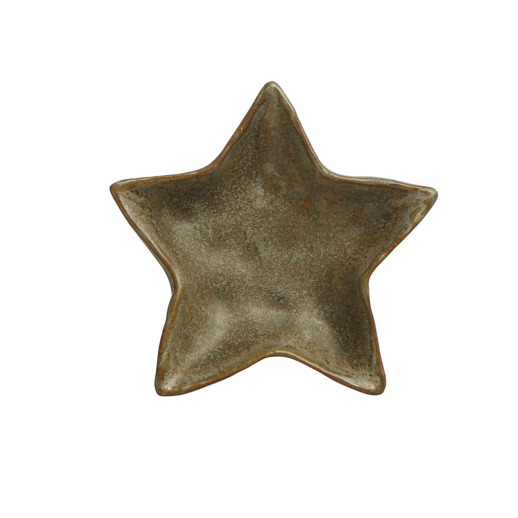 Green Stoneware Star Plate