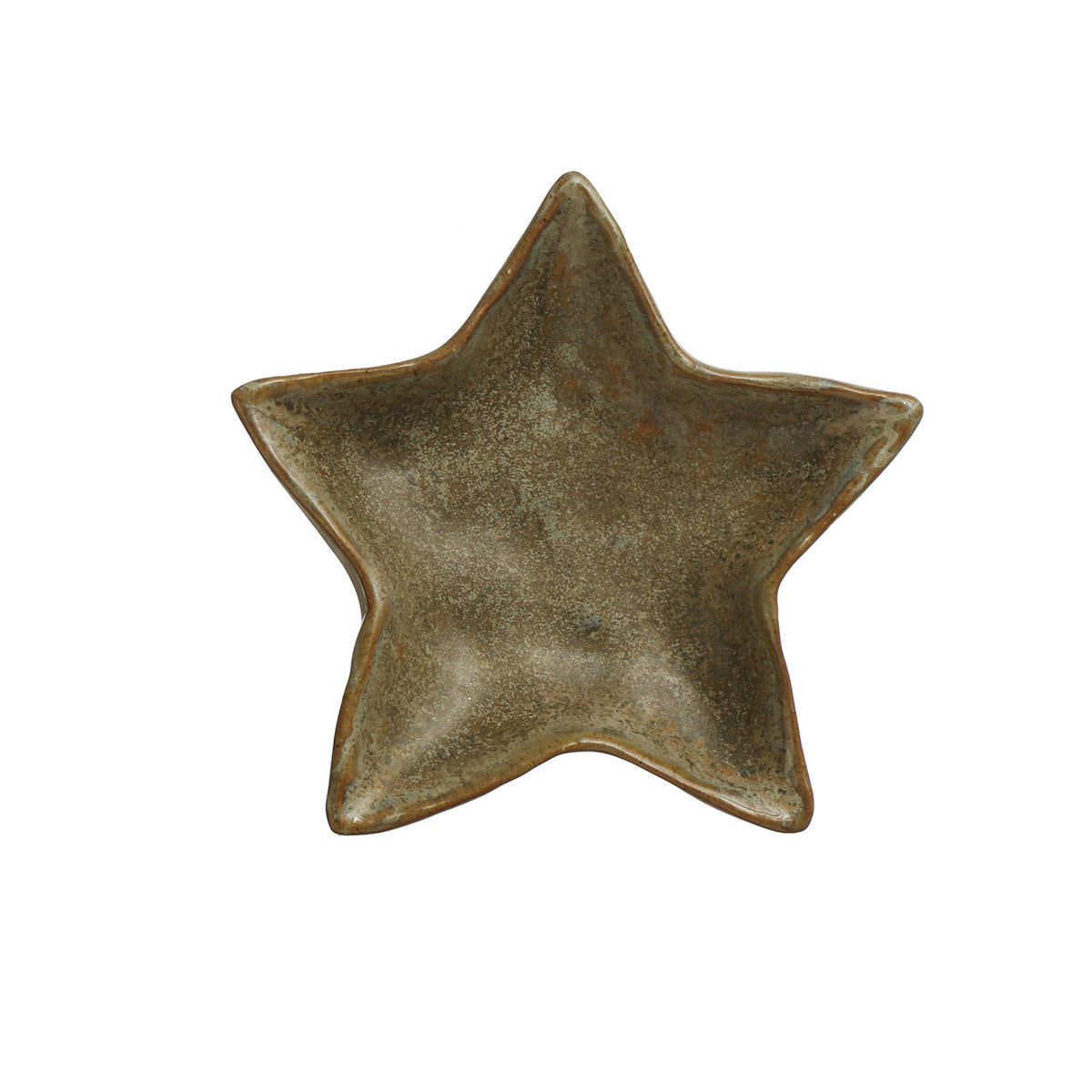 Green Stoneware Star Plate