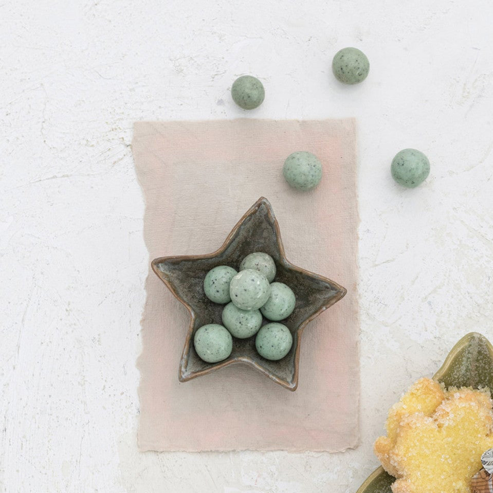 Green Stoneware Star Plate