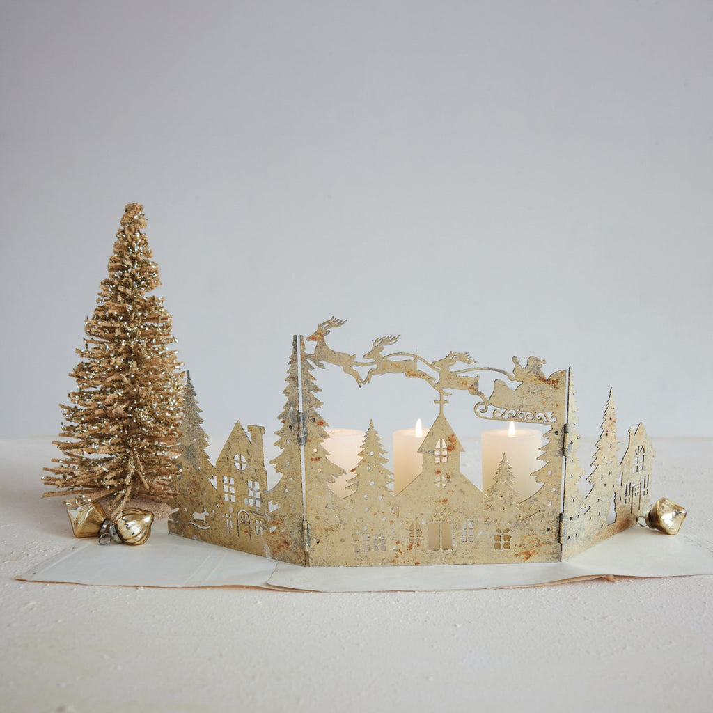 Metal Folding Mantle Scene Gold