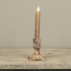 Aged Footed Taper Candle Holder