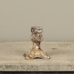 Aged Footed Taper Candle Holder