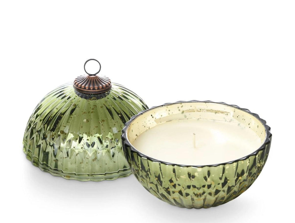 Balsam Cedar Green Mercury Glass Ornament Candle
