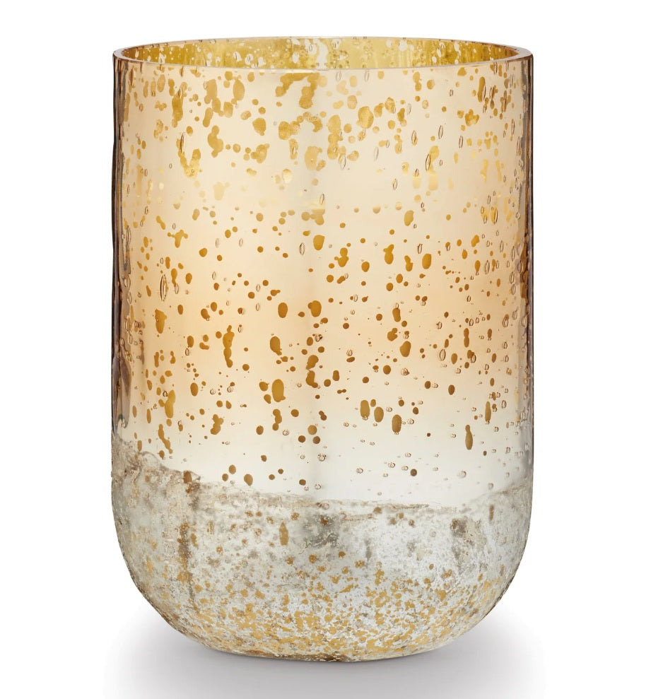 Illume Winter White Crackle Glass Candle