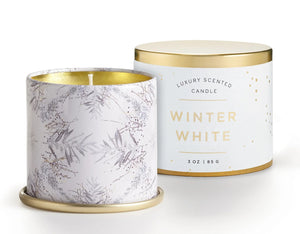 Winter White Tin Candle