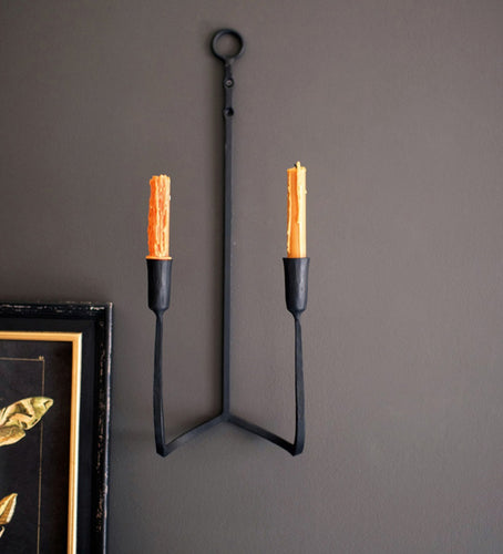 Iron Double Taper Wall Sconce