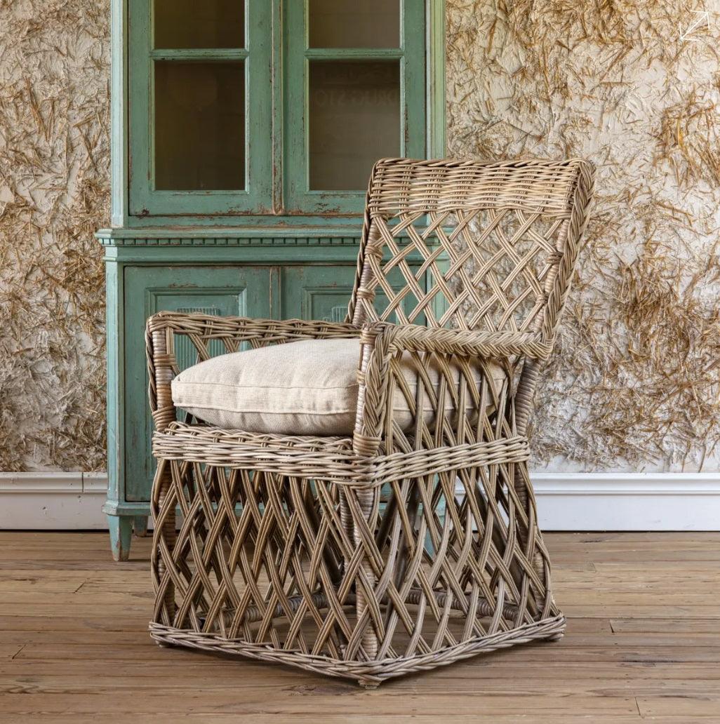 Lattice Rattan Armchair