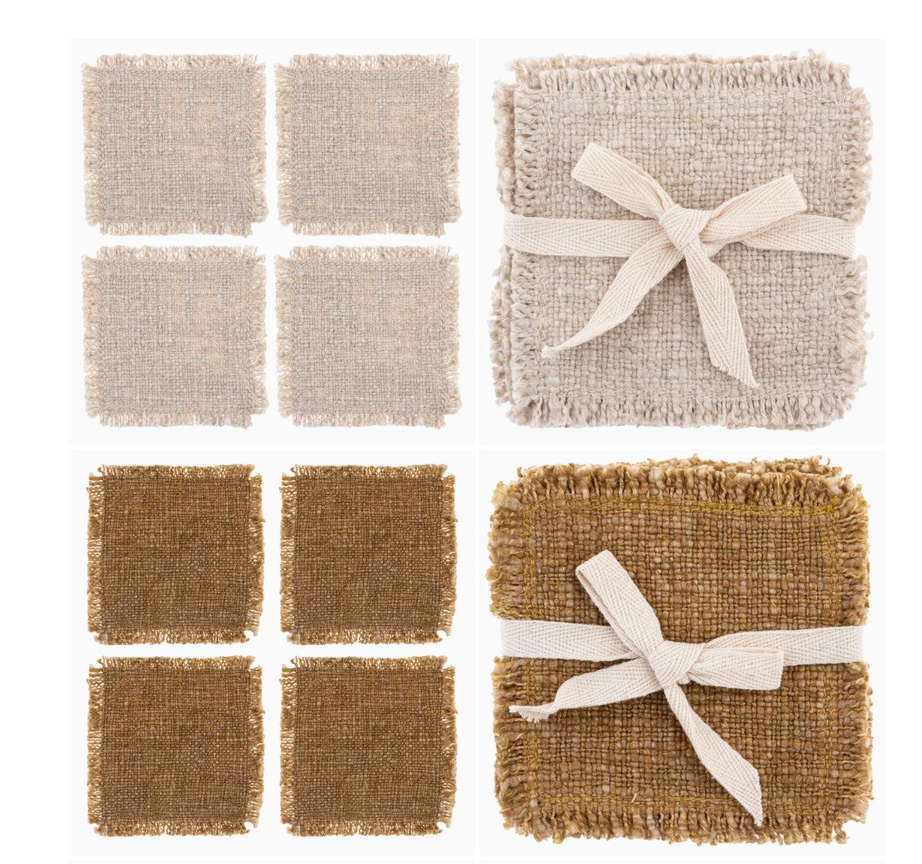 Linen Double Stitch Coasters