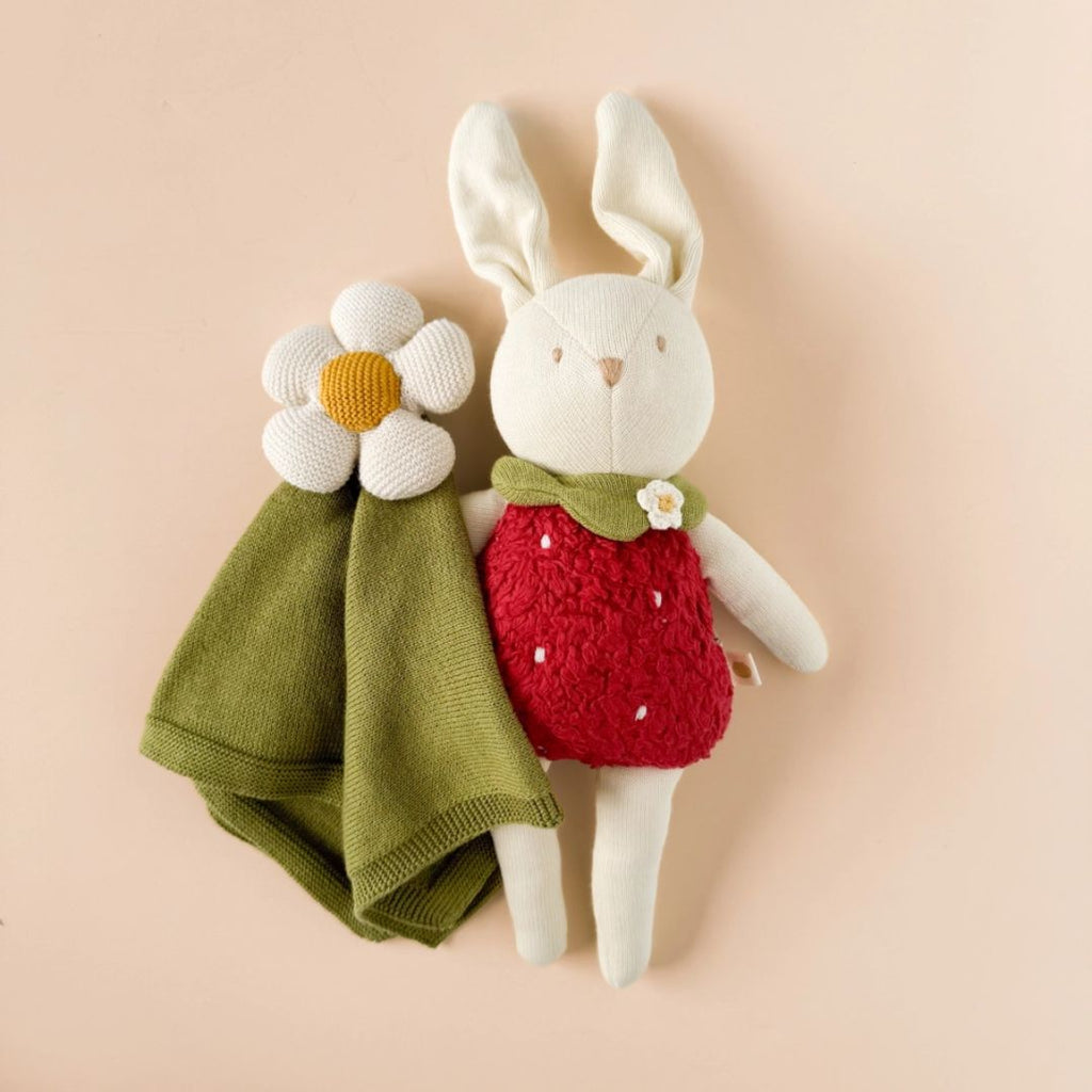 Lovey Flower Baby Blanket - Organic Green