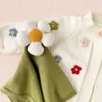 Lovey Flower Baby Blanket - Organic Green