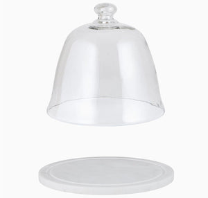 Marble & Glass Dome Cake Plate