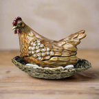 Metal Hen On Nest Trinket Box