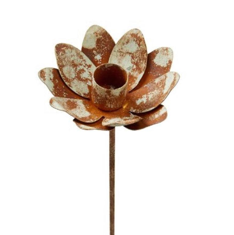 Metal Lotus Flower Candle Stake