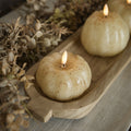 3" Cream Flame Short Pumpkin Candle