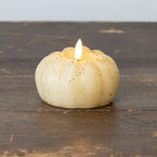 3" Cream Flame Short Pumpkin Candle