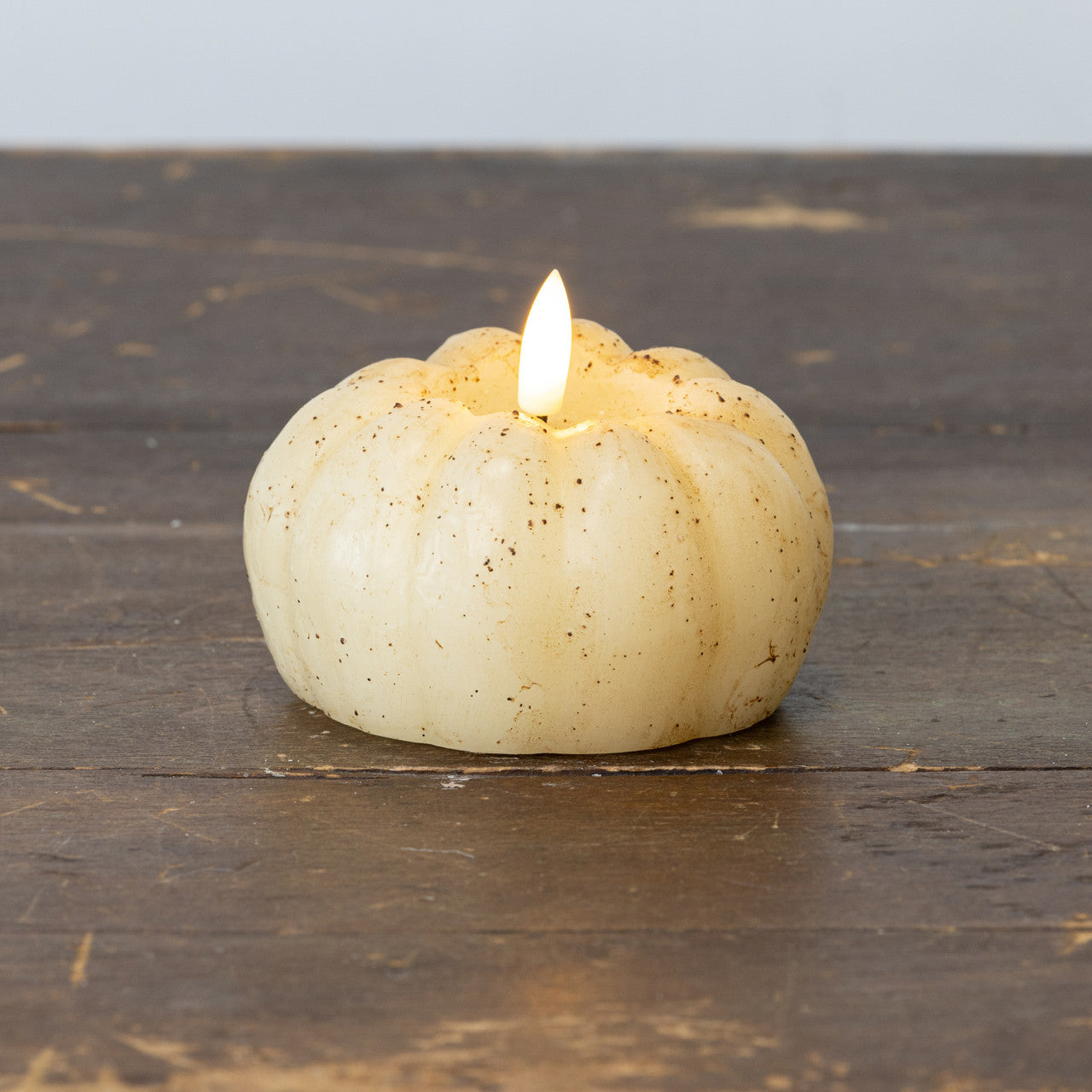 3" Cream Flame Short Pumpkin Candle