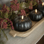 3.5" Black Flame Short Pumpkin Candle
