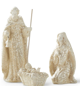 White Glitter Nativity Set
