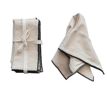 Natural & Black Napkins Set 4