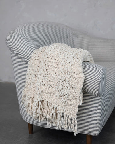 Natural Cable Knit Throw