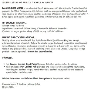 One Part Co Bouquet Blend - Rancho Rose Water Cocktail Infusion