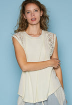 Oversized Crochet Top - Cream